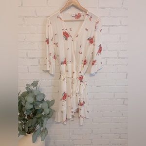 Gap floral wrap dress